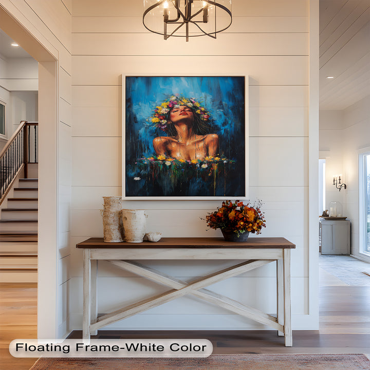 Floral Reverie – Ethereal Woman with Flower Crown Oil Painting