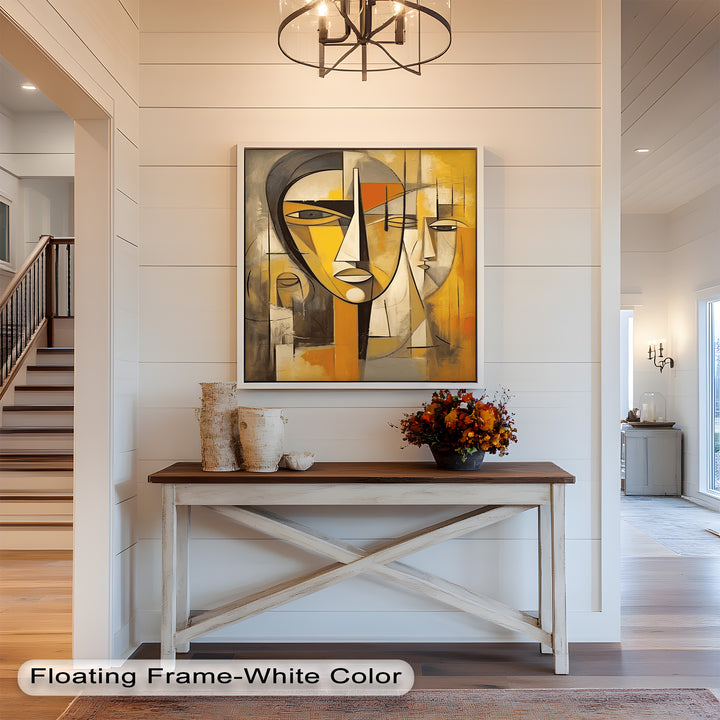 Amber Contours – Abstract Portrait Series in Picasso Oil Painting