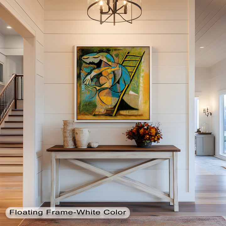 The Nesting Spirit – Cubist Mother and Bird Picasso Oil Painting