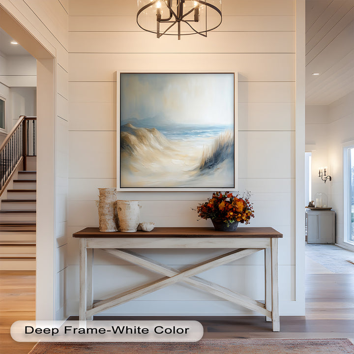 Coastal Beach Seagulls – Tranquil Seascape Oil Painting