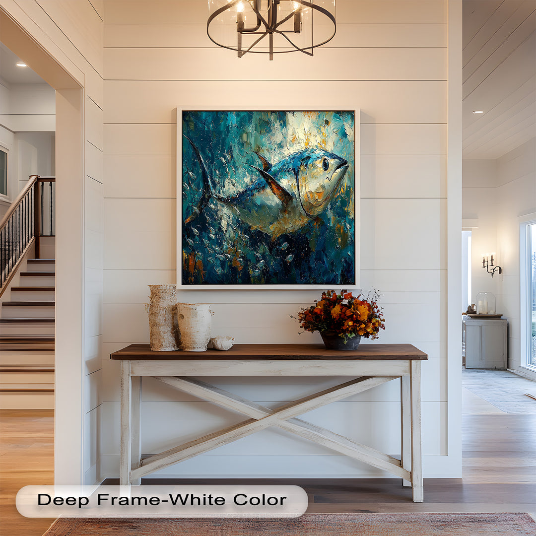 Bluefin Tuna in Ocean Current – Animal Oil Painting