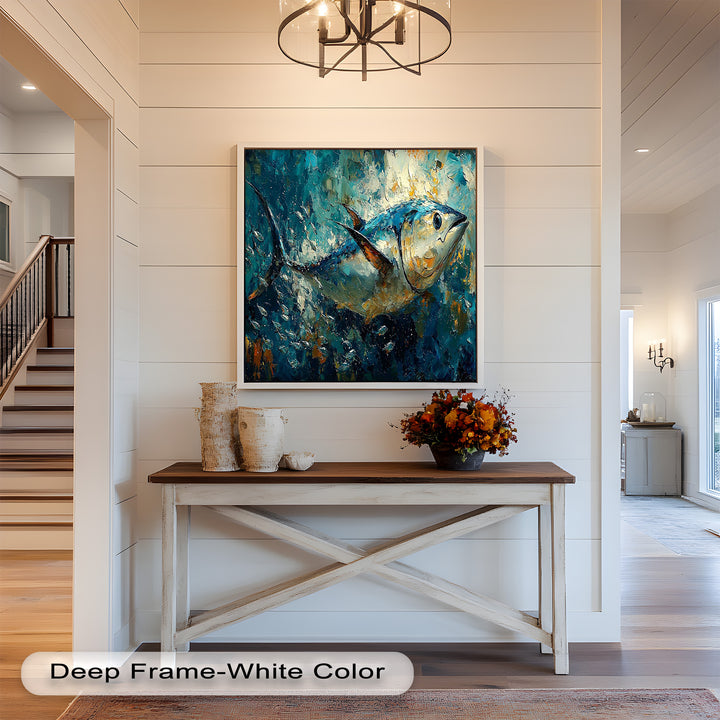 Bluefin Tuna in Ocean Current – Animal Oil Painting