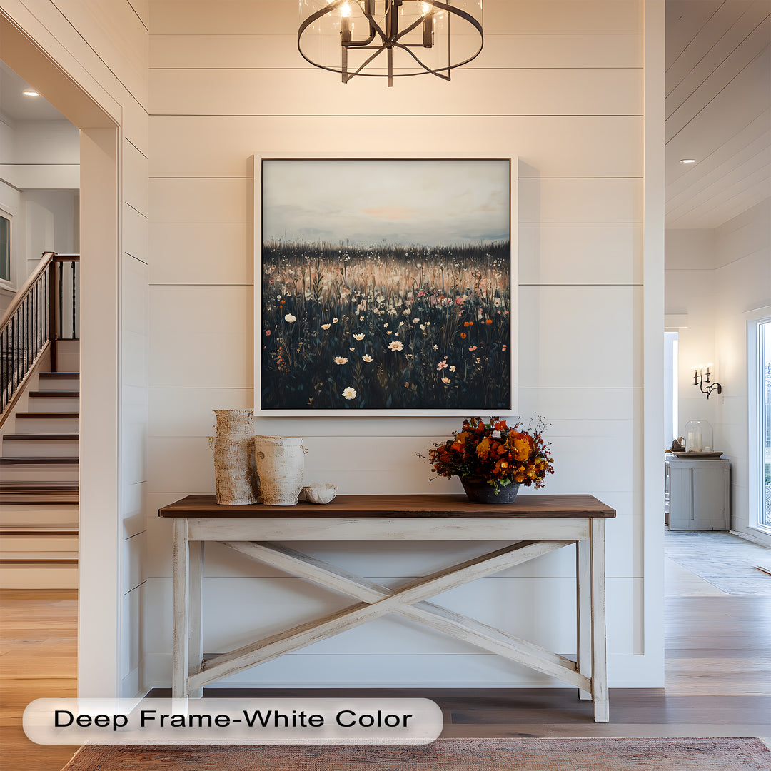 Wildflower Horizon – Framed Oil Painting
