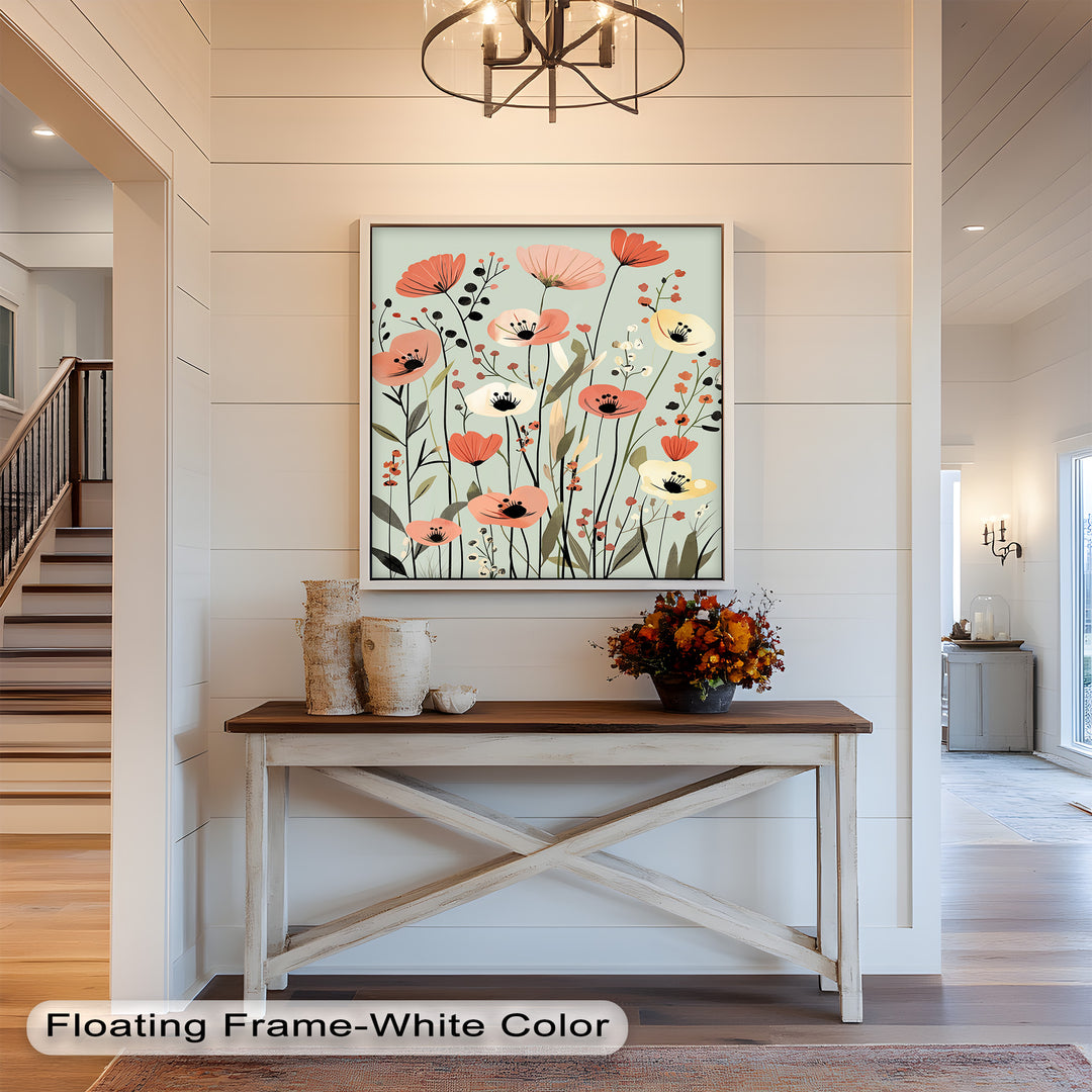 Wild Meadow Whispers – Boho Blumen Ölgemälde