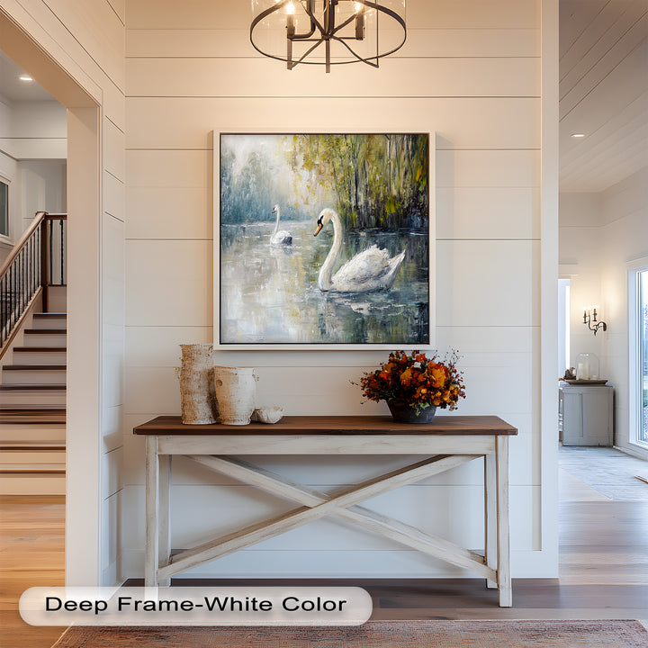 Swans on the Lake – Animal Oil Painting