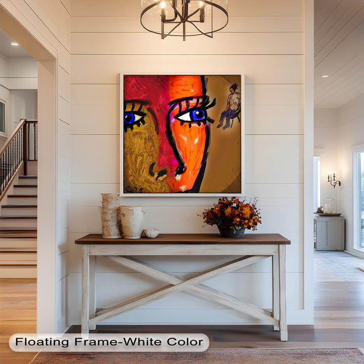 Vivid Gaze – Abstract Expressionist Portrait Oil Painting
