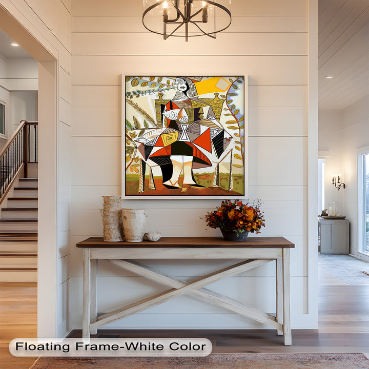 Queen Among Leaves – Picasso Style Cubist Oil Painting