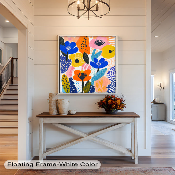Bold Blooms in Boho Garden – Fauvist Floral Oil Painting