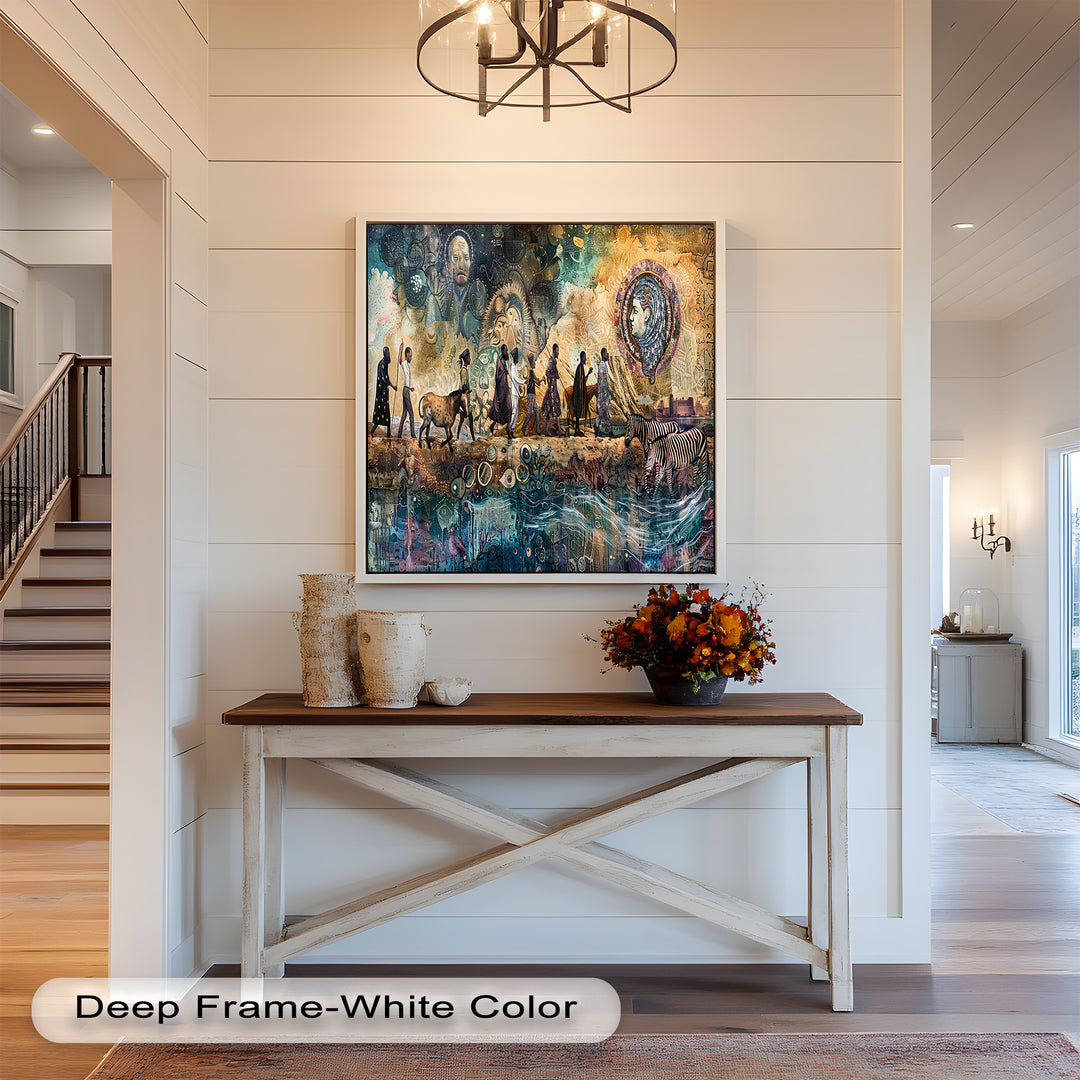 Echoes of Migration – Symbolic Journey Through Time Oil Painting