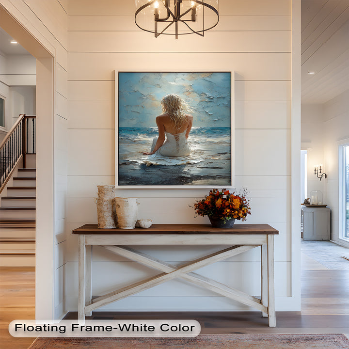 Whispers of the Tide – Serene Ocean Abstract Oil Painting