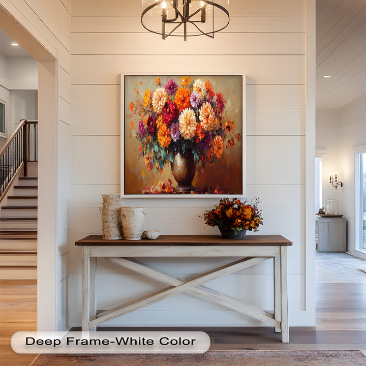 Dahlia Bouquet Wall Art – Still Life Oil Paintings