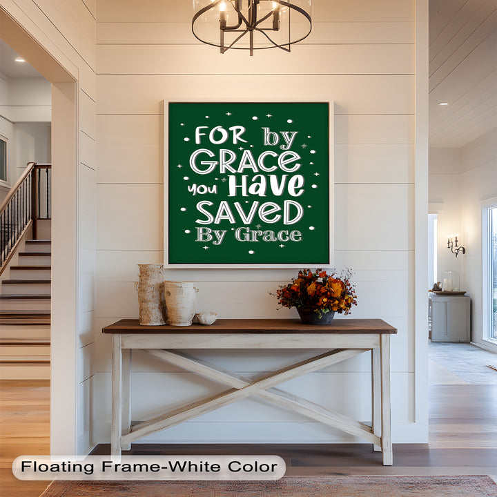 Saved by Grace – Christian Bible Verse Oil Painting