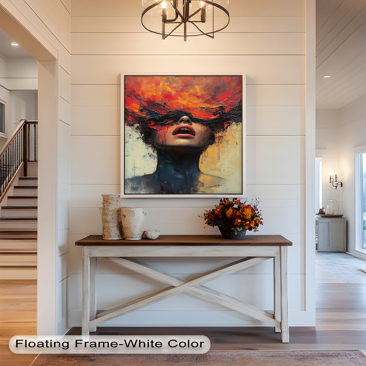 Inferno Within – Fiery Emotional Expression Abstract Oil Painting