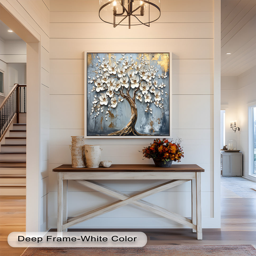 Golden Blossom Tree – Floral Oil Painting