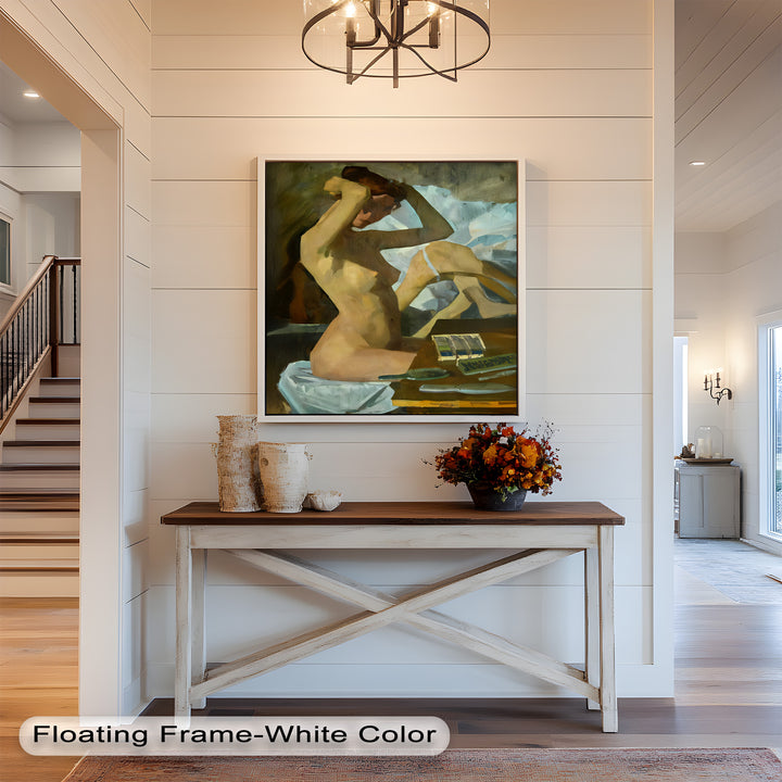 Muted Reverie – Figurative Nude Oil Painting in Earth Tones