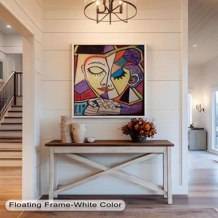 Unified Gaze – Dual Expression Abstract Picasso Oil Painting