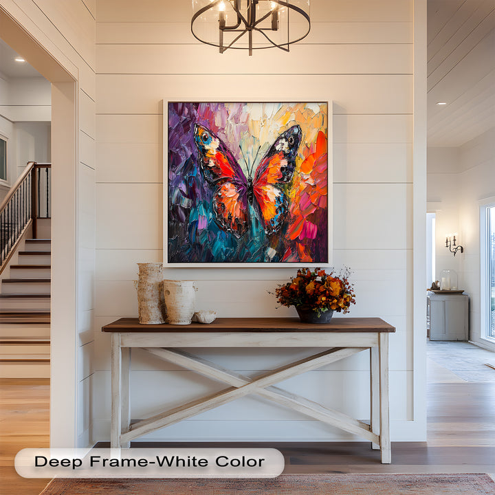 Radiant Butterfly in Blooming Spectrum - Animal Oil Painting