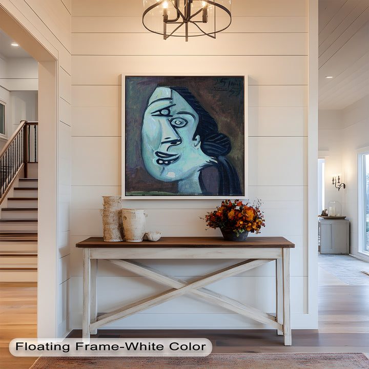 Twilight Reflections – Blue Cubist Woman Picasso Oil Painting