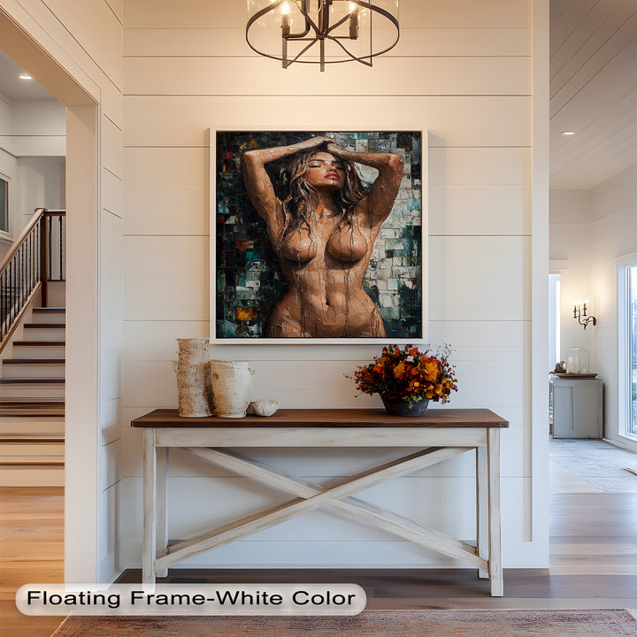 Sensual Mosaic – Abstract Female Nude Oil Painting