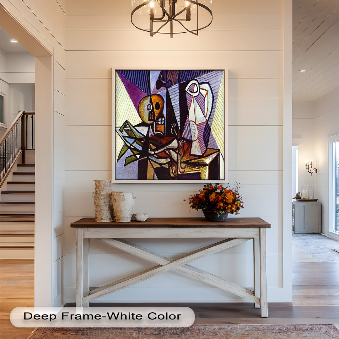 Still Life with Skull by Picasso – Symbolic Cubist Oil Painting
