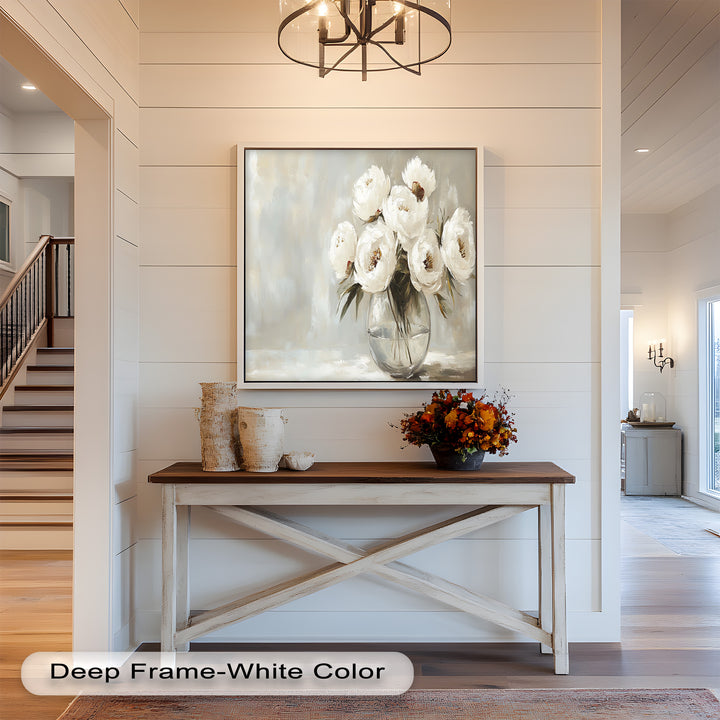 White Peony Bouquet – Floral Oil Paintings