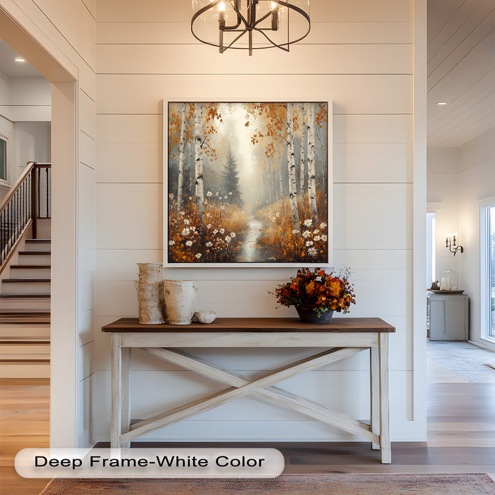 Golden Fall Leaves – Serene Autumn Oil Painting