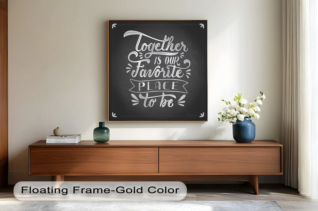 Together wall art – Favorite place to be typography sign for couples.
