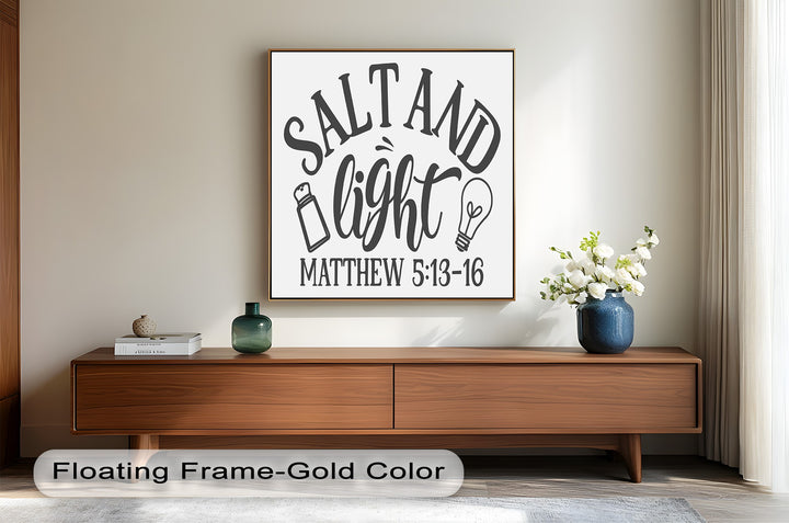 Faith-inspired typography art with Bible verse from Matthew.

