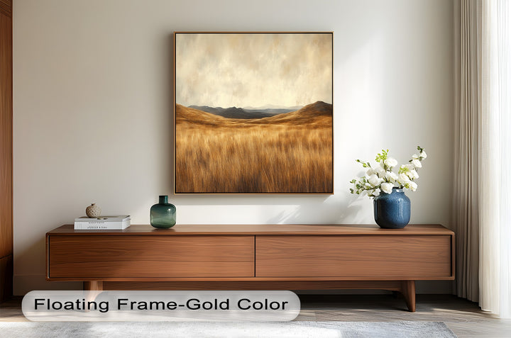 Golden Prairie Horizon – Landschaftsölgemälde
