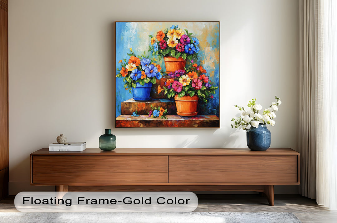Flower Pots Wall Decor – Botanical Oil Paintings