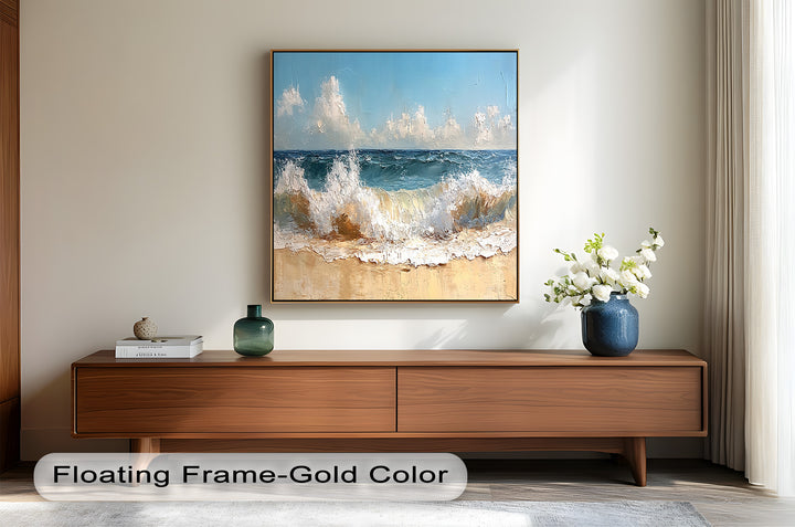 A celebration of sea and sky, this painting offers a peaceful yet invigorating view of nature’s rhythm and beauty.