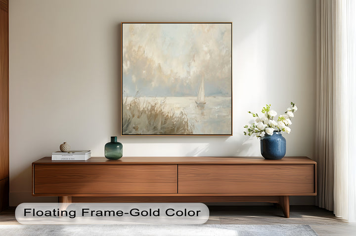 Lake Sailboat – Tranquil Waterscape Oil Painting