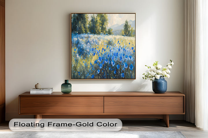 Nature's Harmony: Sea & Bloom – Captivating Oil Painting
