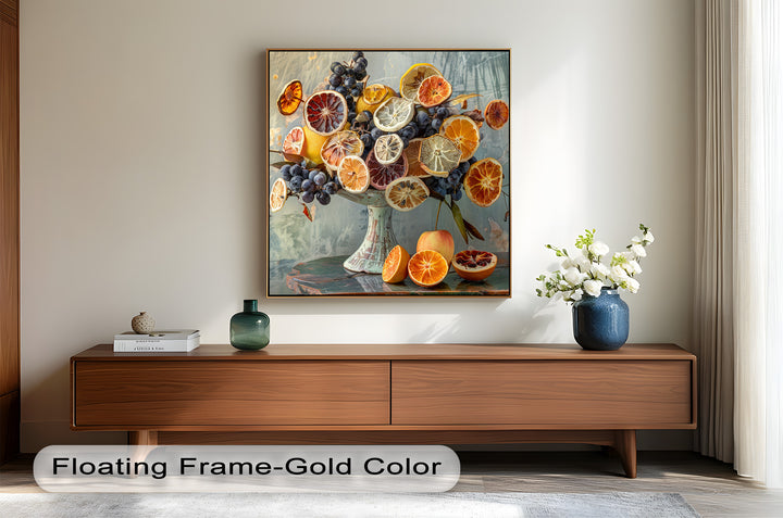 Grapes and Citrus Harmony – Decorative Still Life Food Painting