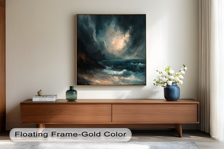 Ocean Wall Art - Stormy Coastline Seascape Oil Painting