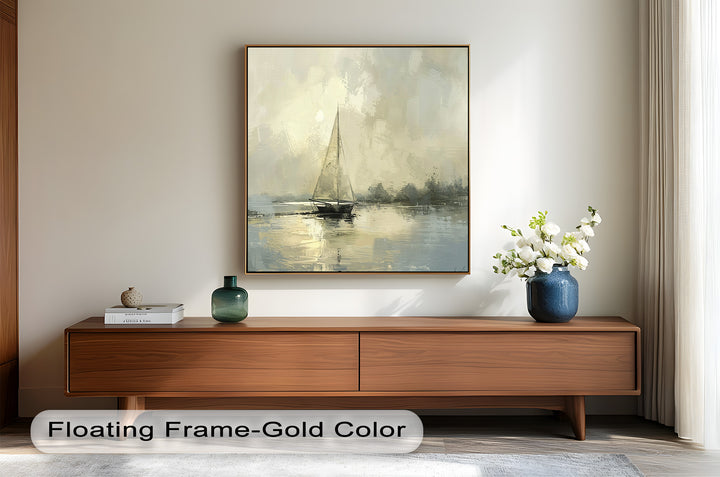 Vintage Sailboat Sailing Ocean – Timeless Nautical Oil Painting