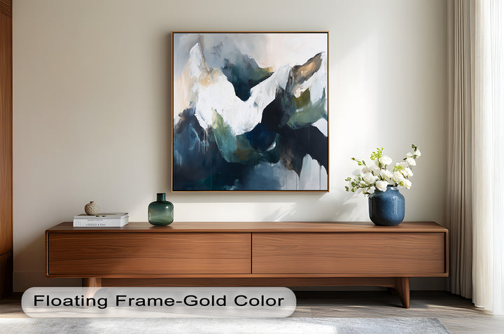 Eclipsed Range – Bold Mountain Shadows Abstract Oil Painting