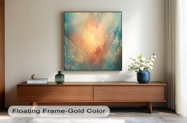 Abstract Sky and Sunlight – Framed Oil Painting