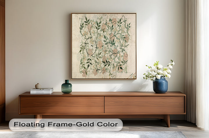 Jasmine Pattern by William Morris – Framed Botanical Oil Painting