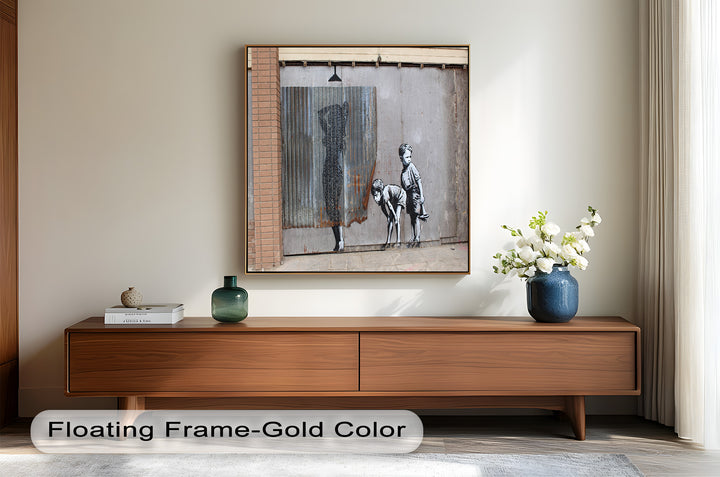 Boys Looking Girl – Banksy Oil Painting