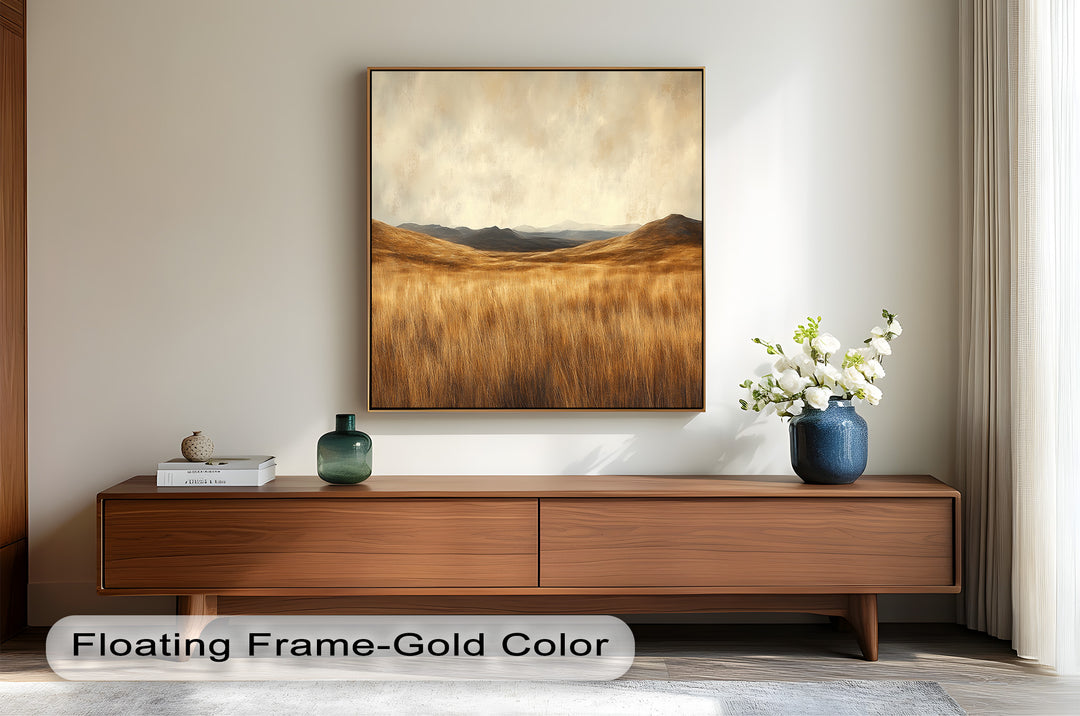 Golden Prairie Horizon – Landschaftsölgemälde