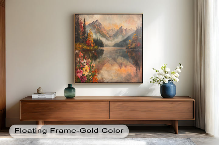 Mountain Lake in Autumn – Serene Seasonal Oil Painting