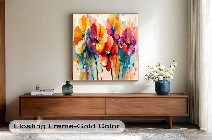 Colored Flowers – Vibrant Floral Oil Painting