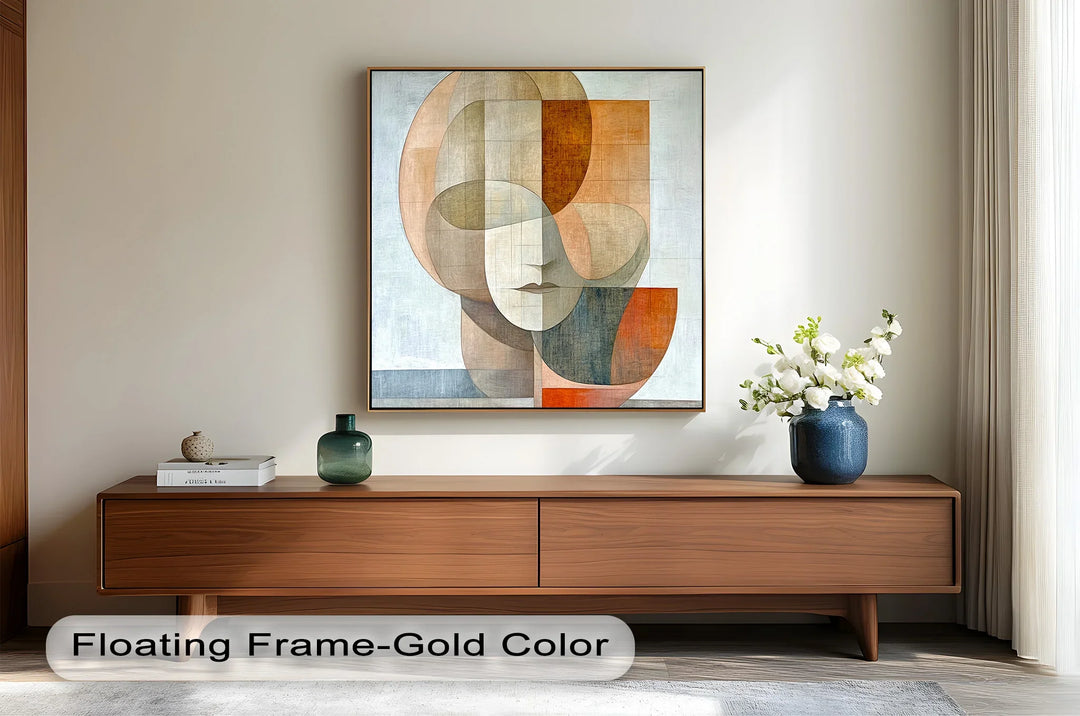 Geometric Face Portrait – Modern Abstract Oil Painting - MyPhotoStation