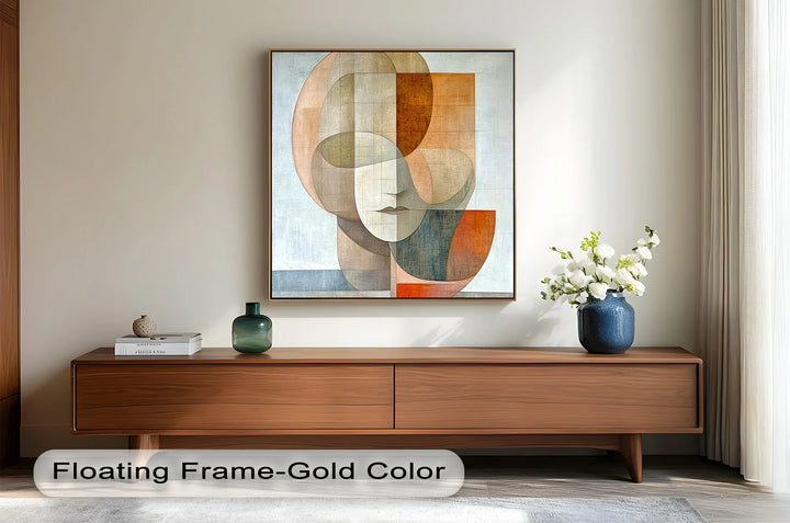 Geometric Face Portrait – Modern Abstract Oil Painting - MyPhotoStation