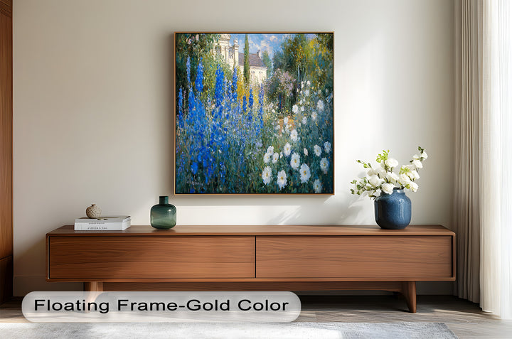 Blue Delphinium - Impressionist Oil Painting