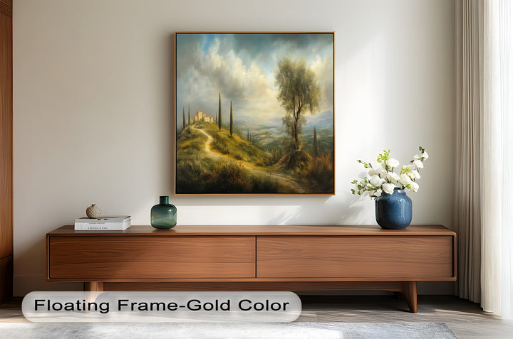 Tuscan Hillside Wall Art – Landscape Oil Painting