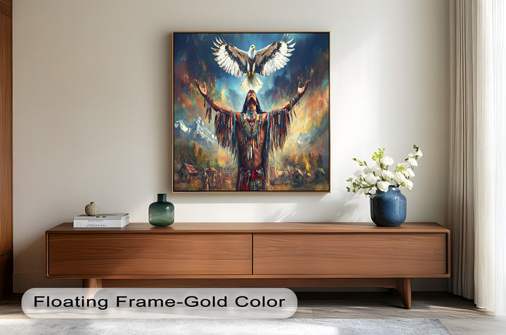 Call of the Sky – Native Ceremony Oil Painting