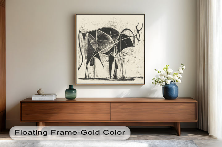 The Bull by Pablo Picasso – Minimal Abstract Oil Painting