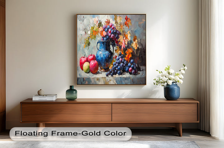 A perfect blend of nature and artistry, this painting brings the richness of fall indoors with its dynamic textures and vibrant palette.

